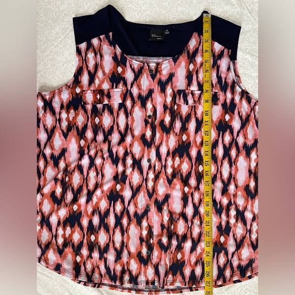 Elie McCarthy Womens Scoop Neck Blouse Tank Top 2X Abstract Geometric Casual - Picture 10 of 16